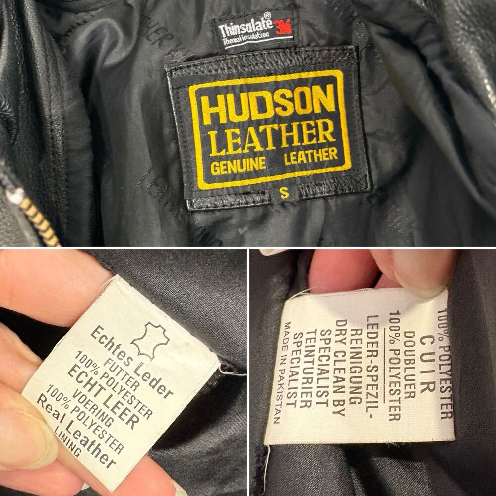 Vintage Hudson Leather Motorcycle Jacket Fitted Asymmetrical Women Size Small - Picture 11 of 12